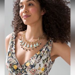 WHBM Bermuda Blue Multi- Strand Short Necklace NWT 🏷️